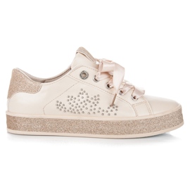 Sneakers Glitterate Con Un Nastro marrone