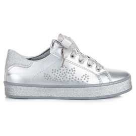 Sneakers Glitterate Con Un Nastro grigio