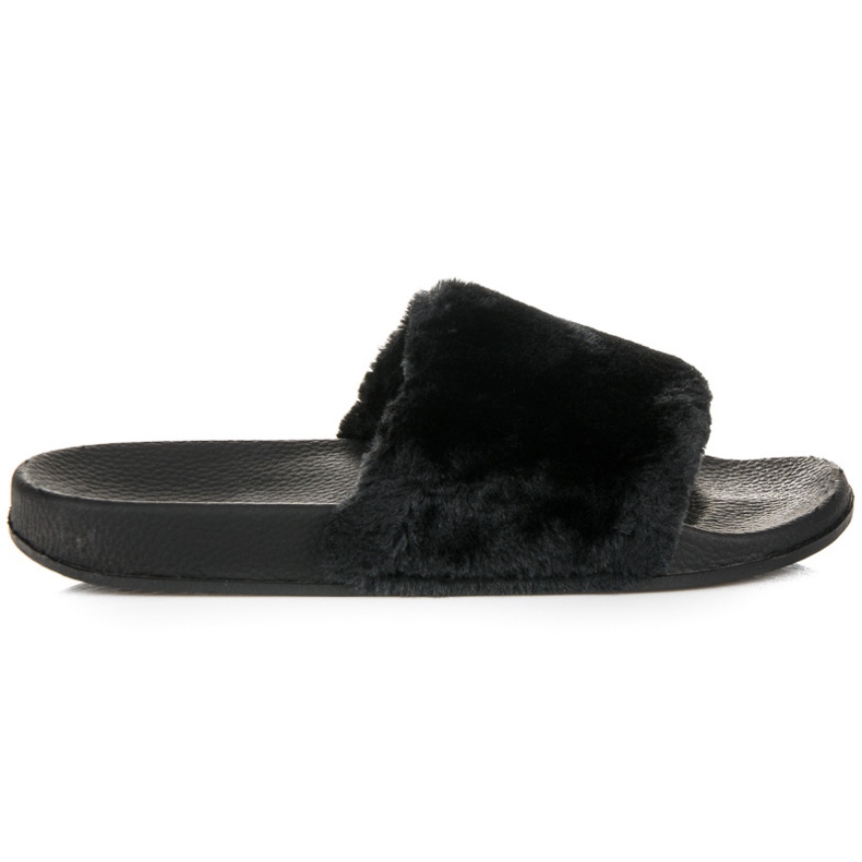 Queen Vivi Pantofole con pelliccia nero