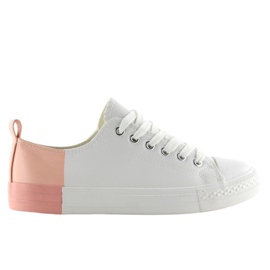 Sneakers bianche bicolore BK378 White / Bare Pink bianco
