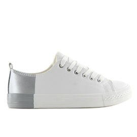 Sneakers bianche bicolore BK378 Bianco/Argento