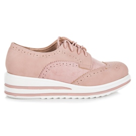 Vices Stivali stringati in pelle scamosciata rosa