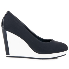 Vices Décolleté con zeppa blu navy