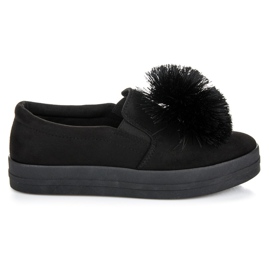 Vices Slipons in camoscio con nappina nero