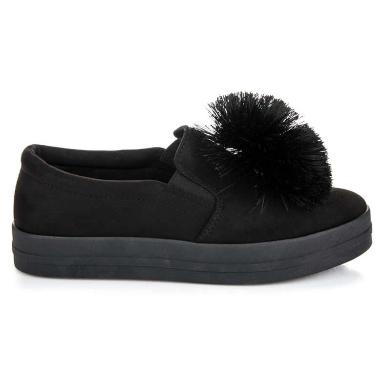 Vices Slipons in camoscio con nappina nero