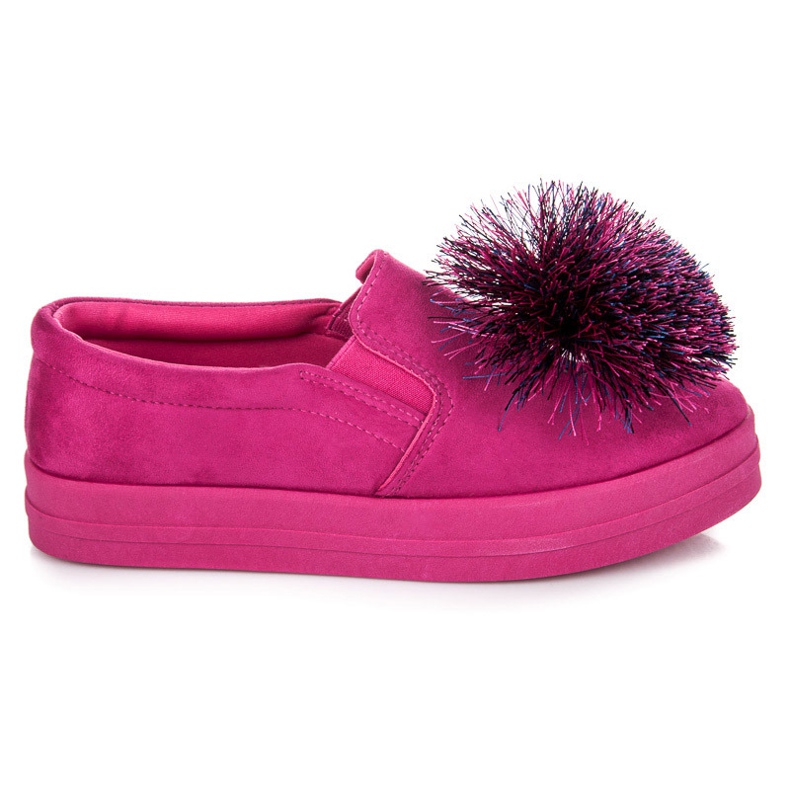 Vices Slipons in camoscio con nappina rosa