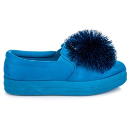 Vices Slipons in camoscio con nappina blu