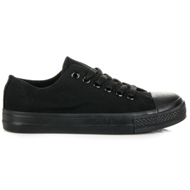 Sneakers allacciate da donna nero