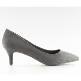 Décolleté grigie tacco basso grigio 123-2 Grigio