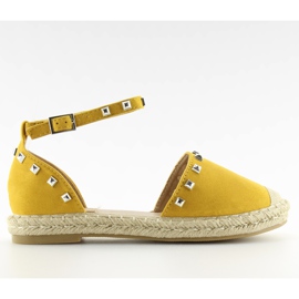 Espadrillas gialle 99-26 gialle con borchie giallo