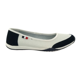Ballerine da donna in pelle Filippo bianche bianco blu navy