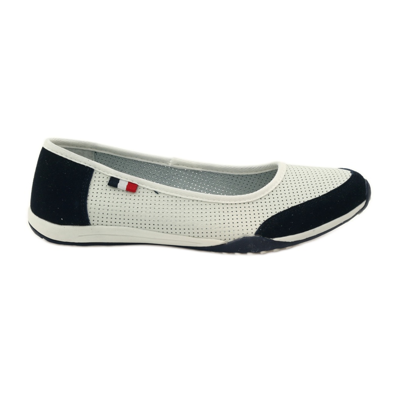 Ballerine da donna in pelle Filippo bianche bianca blu navy
