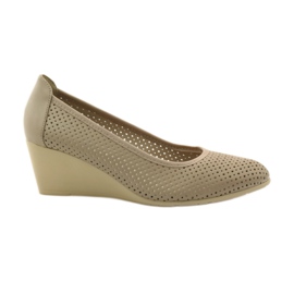 M.Daszyński Décolleté con zeppa da donna Daszyński 113 beige