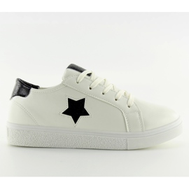 Sneakers bianche da donna 343-Y nere nero bianco