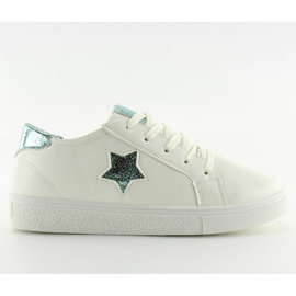 Sneakers bianche da donna 343-Y Verde bianco blu
