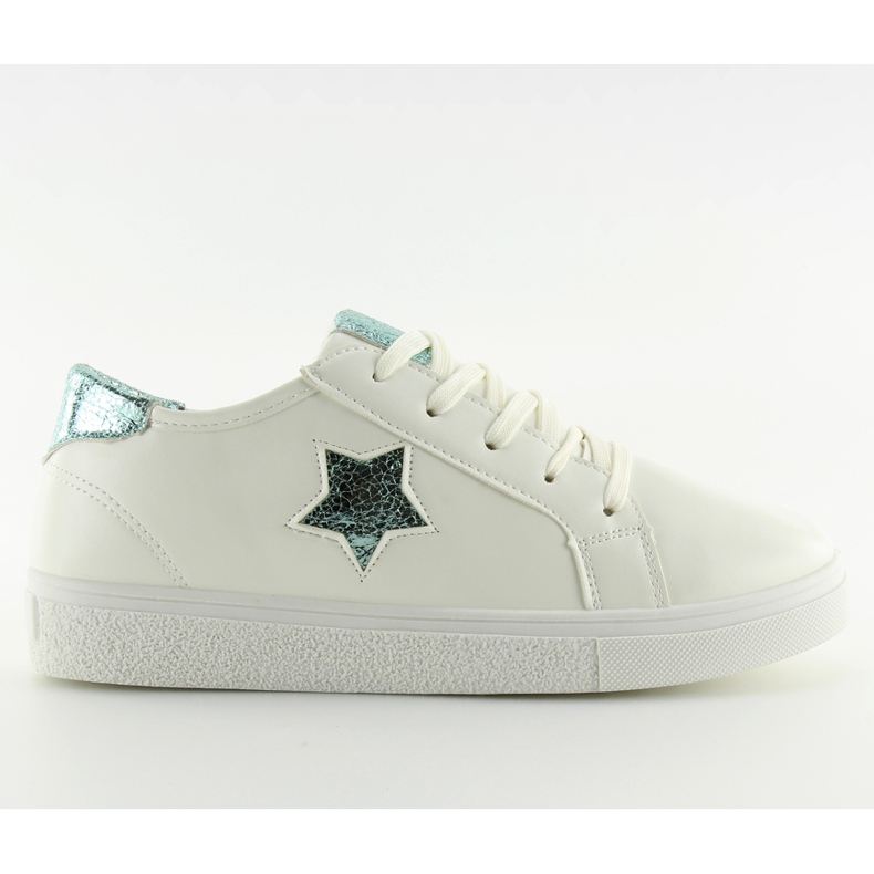 Sneakers bianche da donna 343-Y Verde bianca blu