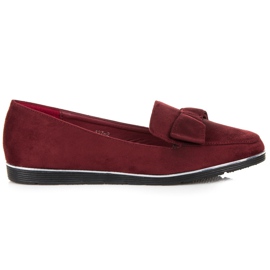 Mocassini Bordeaux Con Un Fiocco rosso