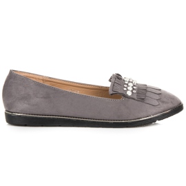 Mocassini con ornamento grigio
