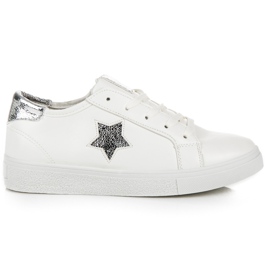 Sneakers allacciate con una stella bianco