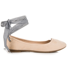 Ch. Creation Ballerine in camoscio con fiocco marrone