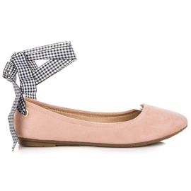 Ch. Creation Ballerine in camoscio con fiocco rosa