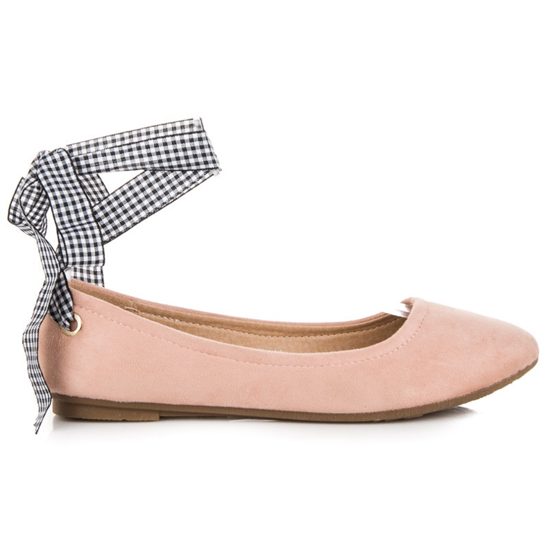Ch. Creation Ballerine in camoscio con fiocco rosa
