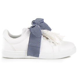 Sneakers Legate Con Un Fiocco bianca