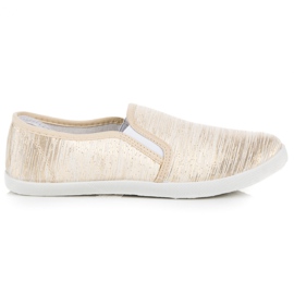 Sneakers slip on con filo d'oro giallo