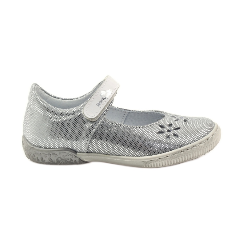 Ballerine da bambina fiori Ren But 3285 grigio