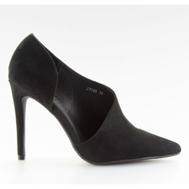 Décolleté nere asimmetriche su spilla ZY098 Black nero