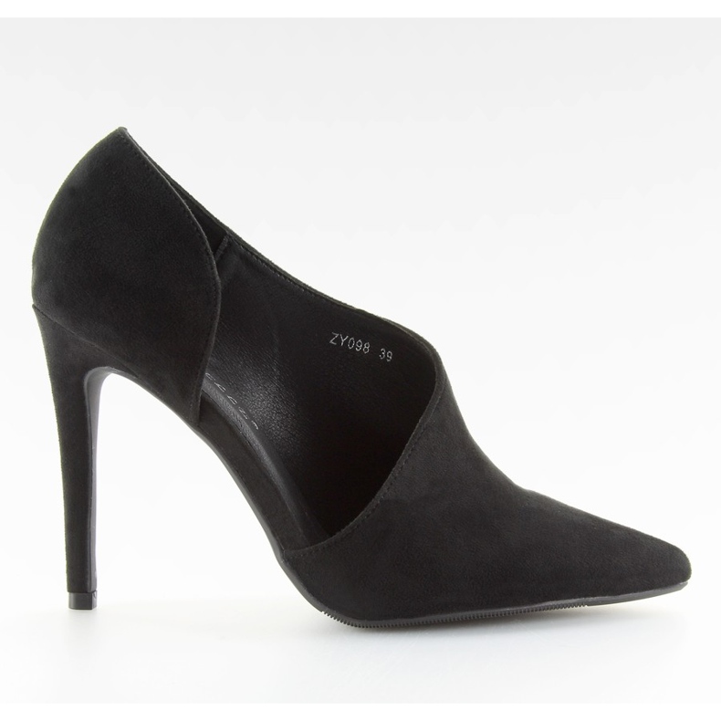 Décolleté nere asimmetriche su spilla ZY098 Black nero