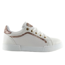 Sneakers da donna bianche e rosa BM1972 BIANCO / CHAMPAGNE