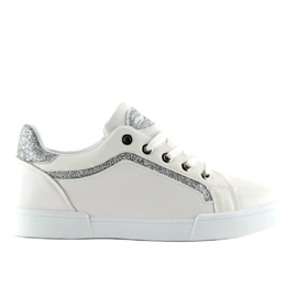 Sneakers da donna bianche e argento BM1972 BIANCO / ARGENTO