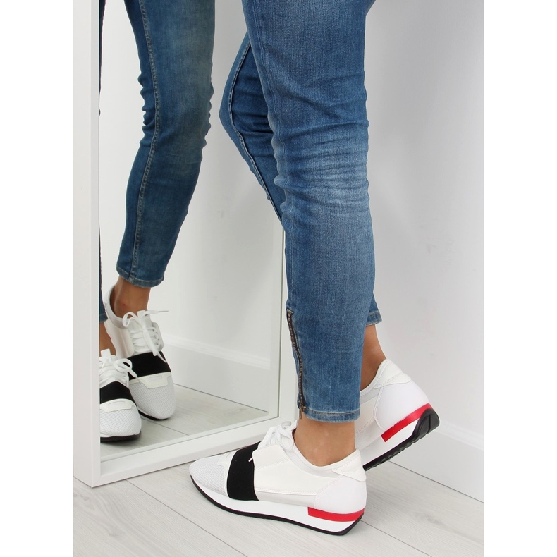 Scarpe sportive bianche 16-515 BIANCO / ROSSO nero bianca