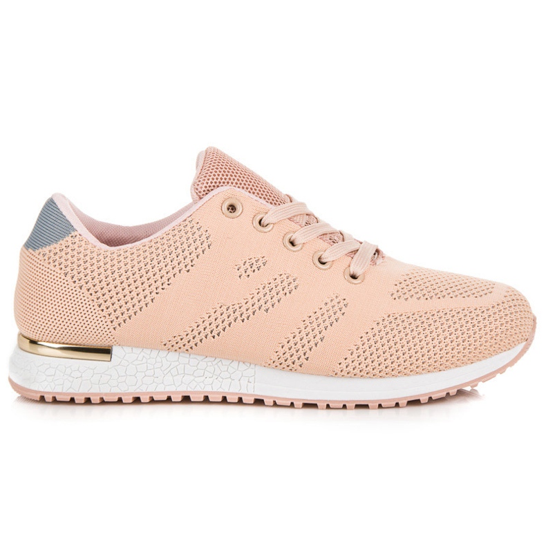 Sneakers annodate in tessuto rosa