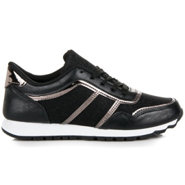 Sneakers Nere Con Glitter nero