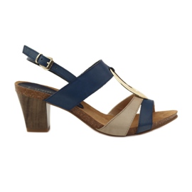 Sandali da donna in pelle Caprice 28307 marrone giallo blu navy