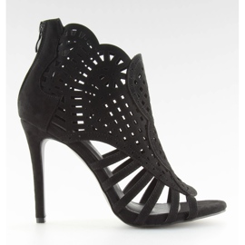 Stivali neri open toe open toe M286 Nero