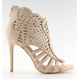 Stivali open toe beige open toe M286 Beige