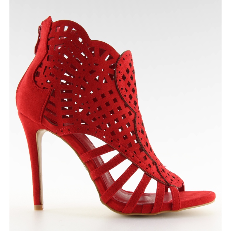 Stivali open toe rossi open toe M286 Red rosso