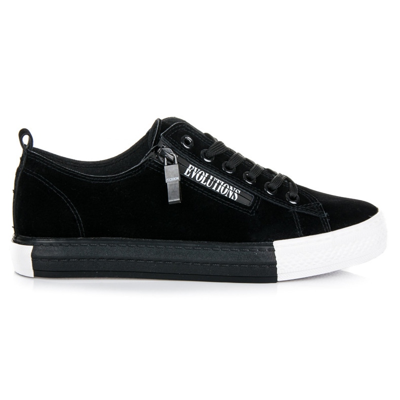 Sneakers in camoscio sulla piattaforma nero