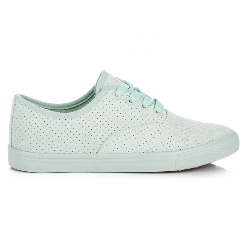Sneakers traforate in pelle scamosciata verde
