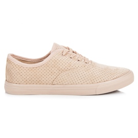 Sneakers in camoscio traforato marrone