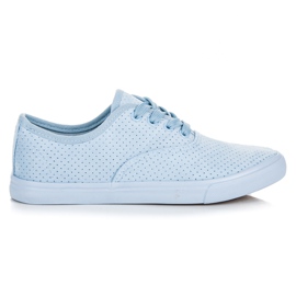 Sneakers traforate in pelle scamosciata blu