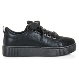 Sport Sneakers Sulla Piattaforma Con Rilegatura nero