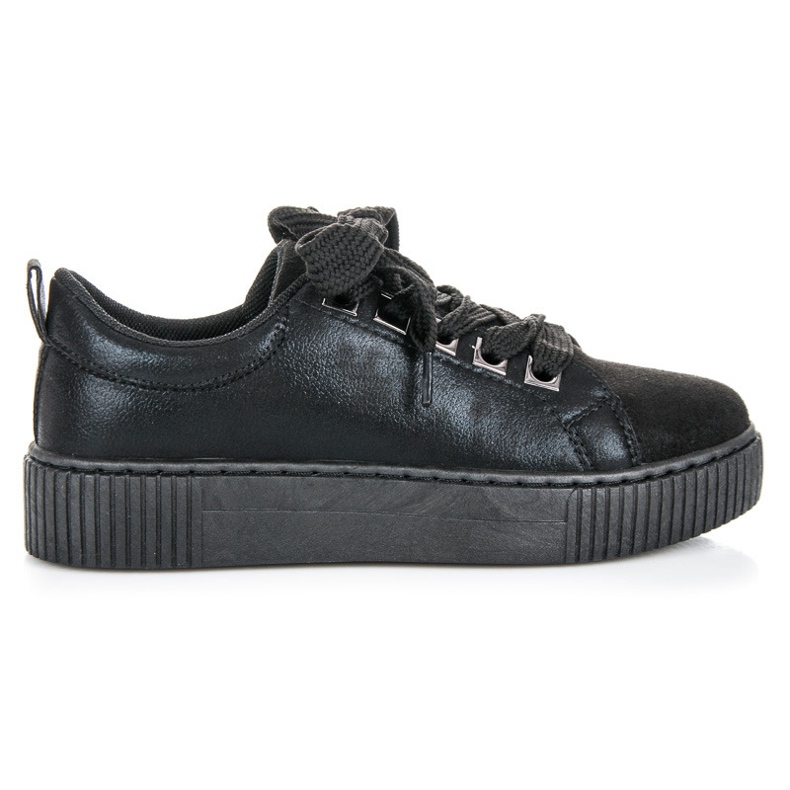 Sport Sneakers Sulla Piattaforma Con Rilegatura nero