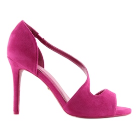 Décolleté a vista asimmetriche fucsia rosa