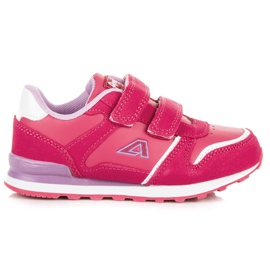 American Club Scarpe da ragazza con velcro rosa
