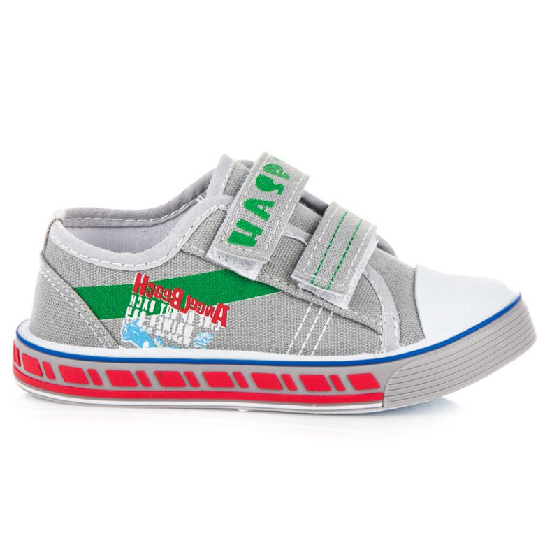 Hasby Sneakers da ragazzo con velcro grigio