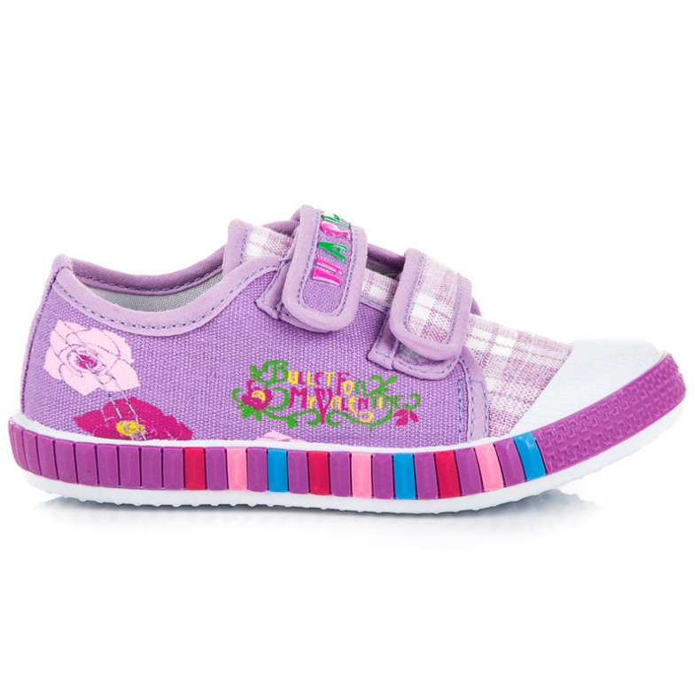 Hasby Sneakers da bambina a quadretti viola